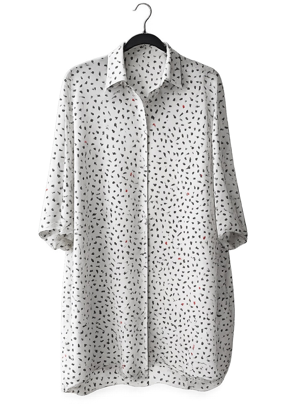 & Other Stories White Floral Button Front Shirt Dress Tunic Size 10 Oversized - Picture 1 of 2